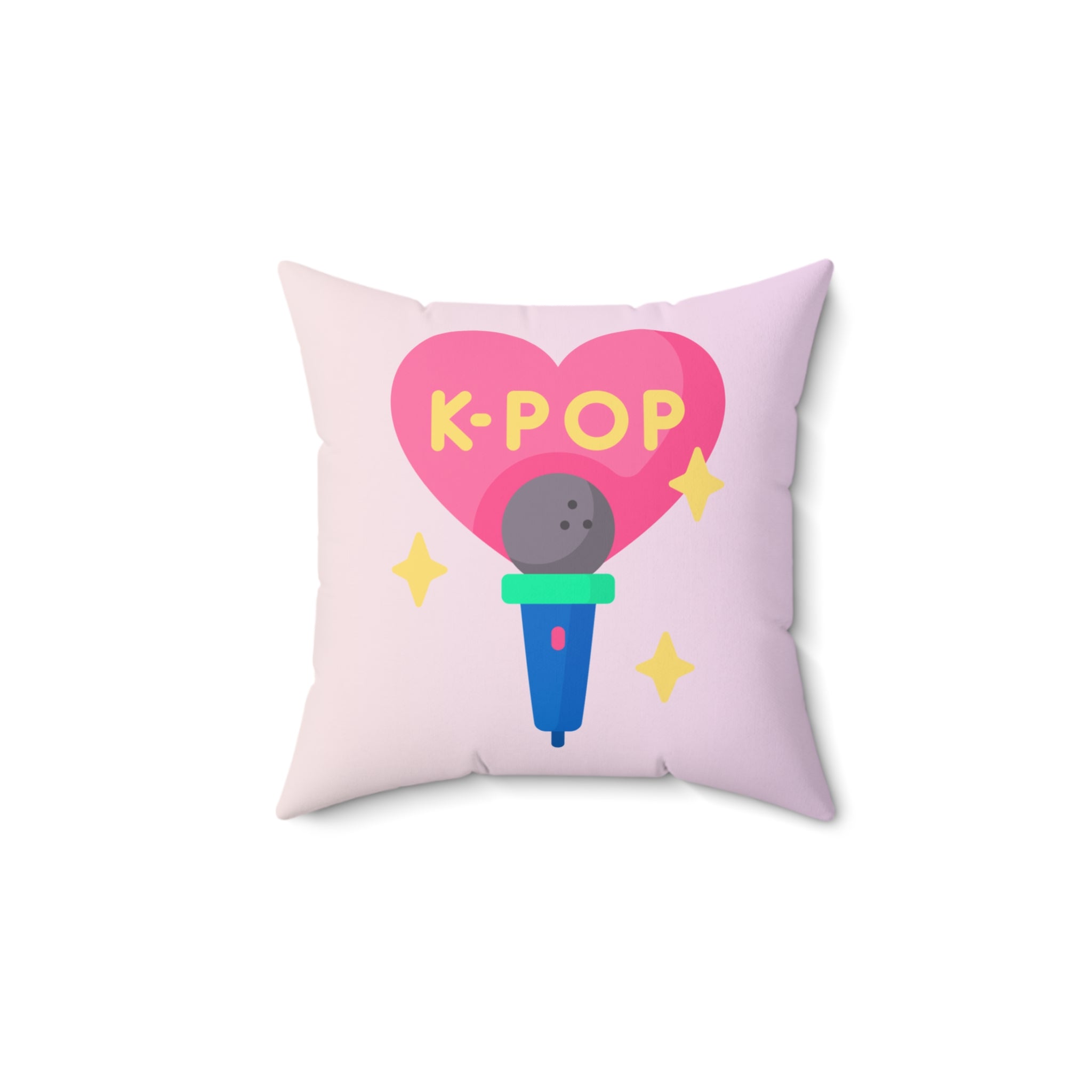 K-Pop Heart Microphone Pillow, Decorative Throw Pillow, Music Room Decor, Fan Gift, Cute Cushion for Music Lovers