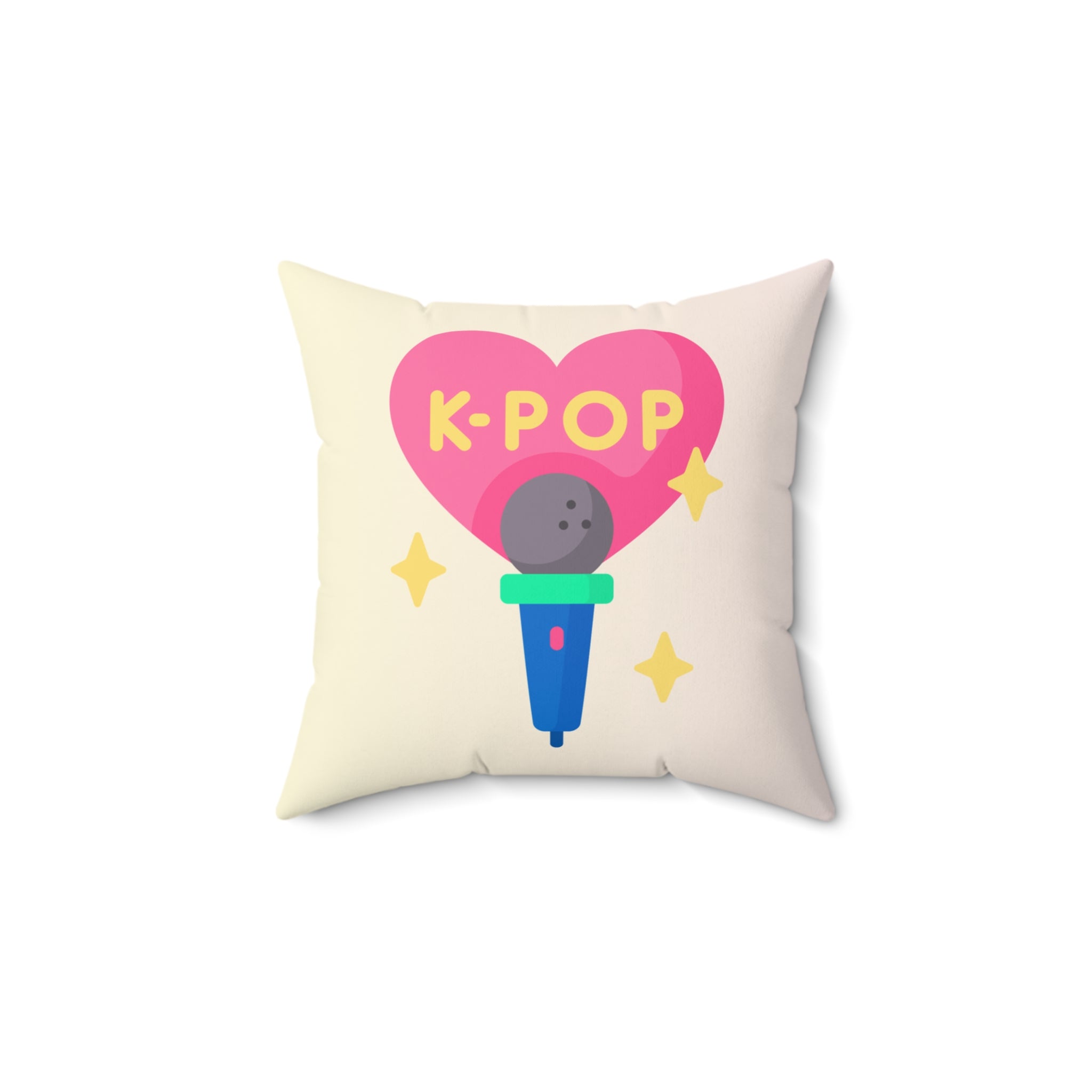 K-Pop Heart Microphone Pillow, Decorative Throw Pillow, Music Room Decor, Fan Gift, Cute Cushion for Music Lovers