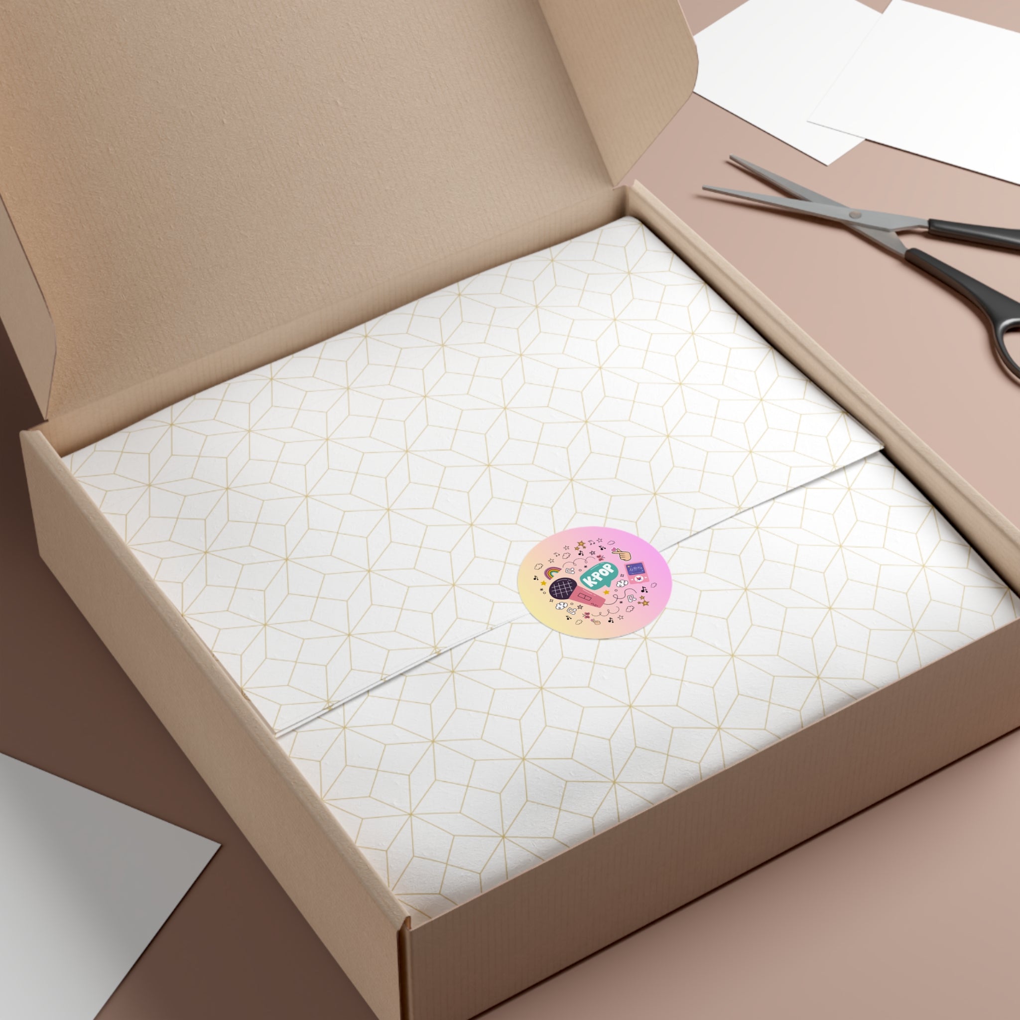 K-Pop Round Vinyl Stickers, Cute Music Decor, Trendy Gift for Fans, Laptop Decals, Party Favors, Colorful Art Stickers