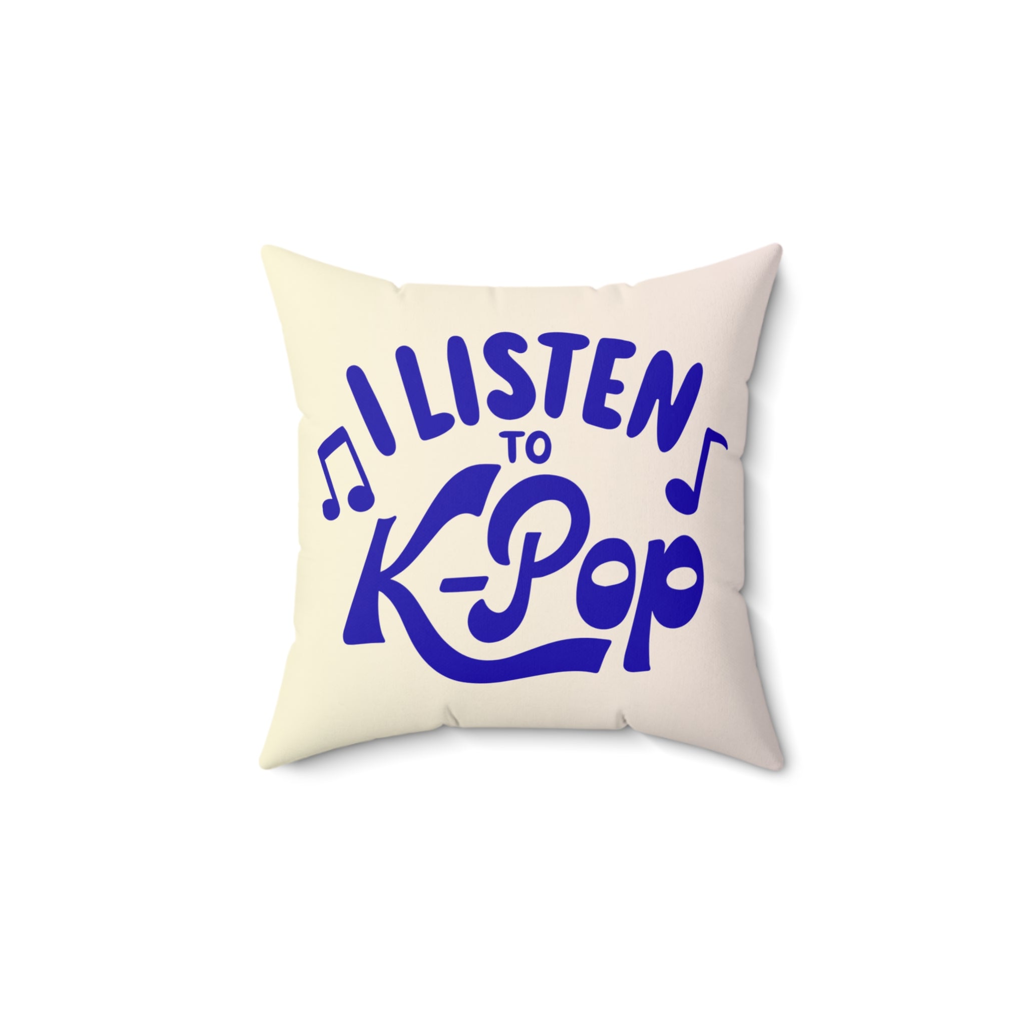 K-Pop Lover Pillow | I Listen to K-Pop Square Cushion, Music Decor, Throw Pillow, Gift for Fans, Anime Room Decor, Home Accessories