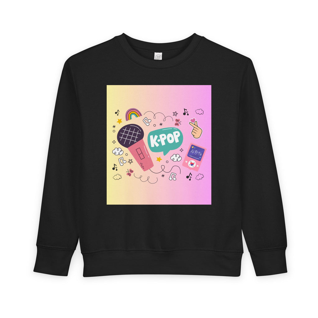 K-Pop Toddler Sweatshirt, Adorable Kids Apparel, Cute Music Theme Top, Perfect Gift for Little Fans, Toddler Fashion